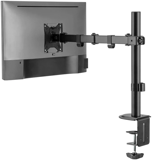 Alt view image 5 of 5 - Link2Home Articulating Full Motion Desk Mount for 17"32" Monitor Screen, Single Monitor Arm with Adjustable Swivel, Tilt, Rotation, VESA Compatibility, Cable Management, and Clamp or Grommet Base