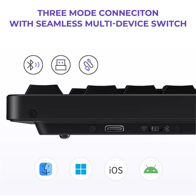 Alt view image 4 of 5 - XVX L75 Air 75% Low Profile Wireless Mechanical Keyboard, Hot-Swap