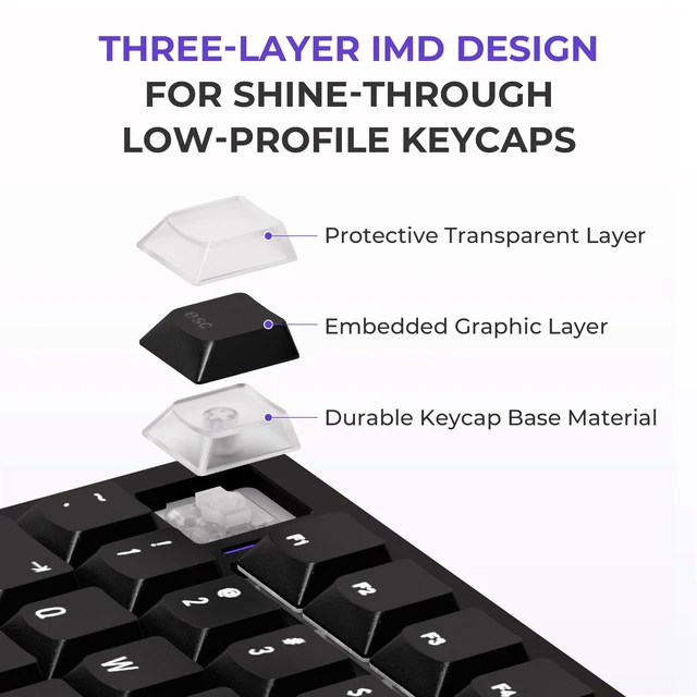 Alt view image 5 of 5 - XVX L75 Air 75% Low Profile Wireless Mechanical Keyboard, Hot-Swap