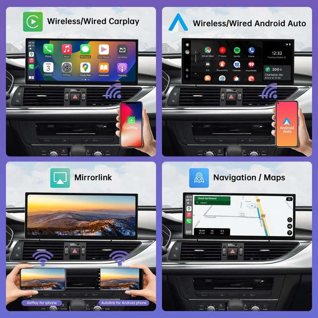 Alt view image 4 of 5 - Road Top 12.3" CarPlay Screen for Audi A6 A7 with MIB2 System (2016-2018)