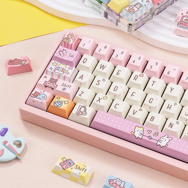 Alt view image 3 of 5 - ZERRIOY Pink Anime 145-Key PBT Cherry Profile Keycaps Set.