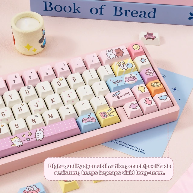Alt view image 5 of 5 - ZERRIOY Pink Anime 145-Key PBT Cherry Profile Keycaps Set.