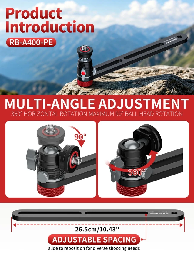 Alt view image 3 of 5 - IFOOTAGE Cobra RB-A400-PE Professional Projector Stand, Heavy Duty Aluminium Tripod Stand with Adjustable Ball Head, 90 Tilt Angle, Weighted Base for Projector, DSLR, LED Light (79")