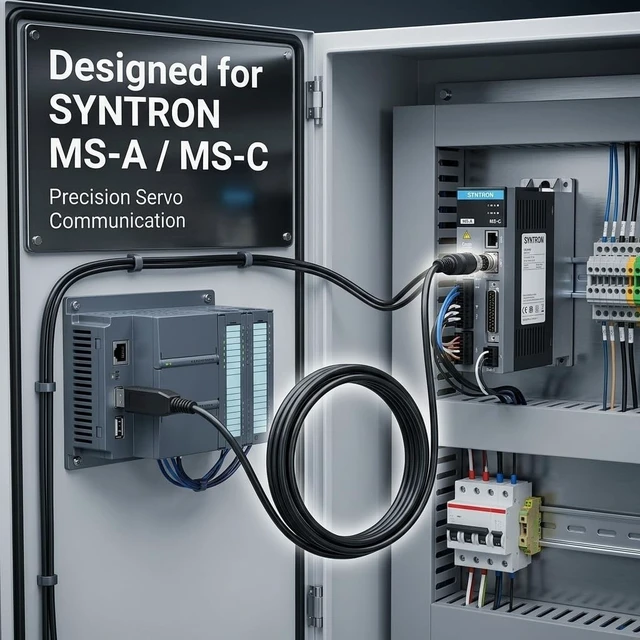Alt view image 5 of 5 - Pidwaok FT232RL USB to Mini DIN 6 Pin RS232 Cable 1.8m for SYNTRON MS-A MS-C Servo Drive PLC Programming Adapter