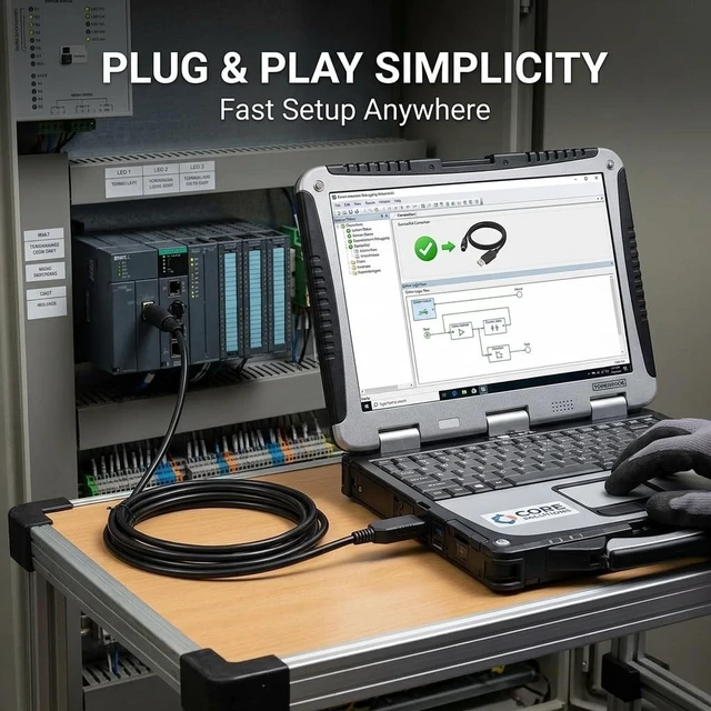 Alt view image 4 of 5 - Pidwaok FT232RL USB to Mini DIN 6 Pin RS232 Cable 1.8m for SYNTRON MS-A MS-C Servo Drive PLC Programming Adapter