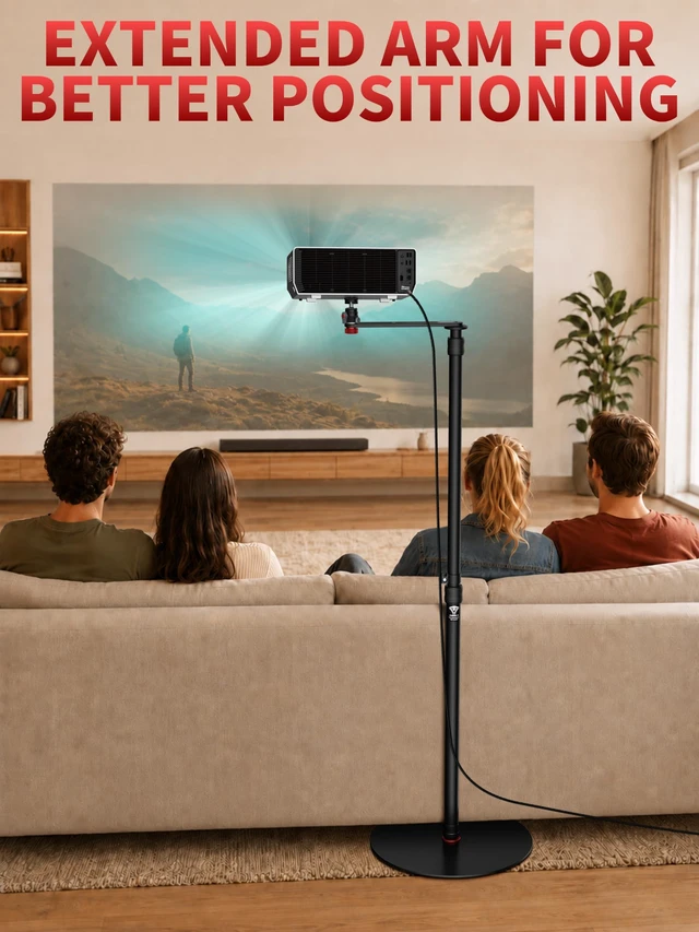 Alt view image 4 of 5 - IFOOTAGE Cobra RB-A400-PE Professional Projector Stand, Heavy Duty Aluminium Tripod Stand with Adjustable Ball Head, 90 Tilt Angle, Weighted Base for Projector, DSLR, LED Light (79")