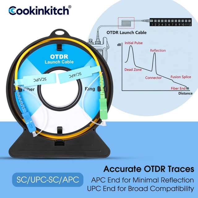 Alt view image 2 of 5 - Cookinkitch OTDR Launch Cable, 1000m SC/UPC to SCAPC, 9/125 Single Mode