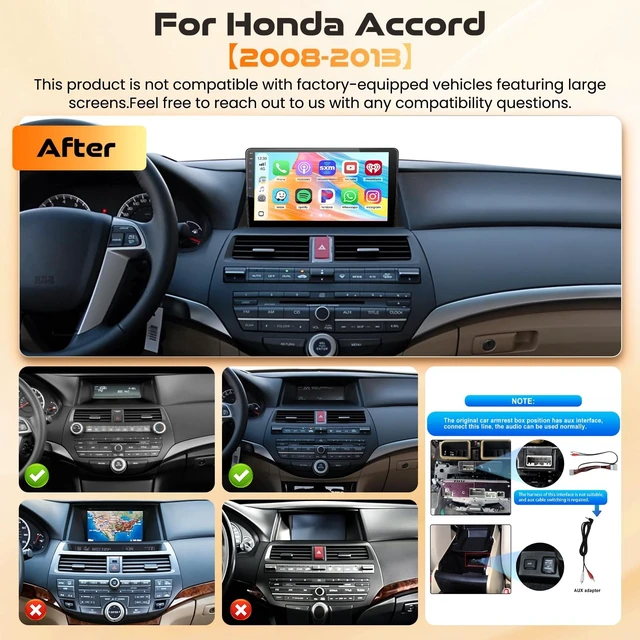 Alt view image 2 of 5 - Realdio Car Stereo for Honda Accord 2008-2013, 10.1" Touchscreen Radio