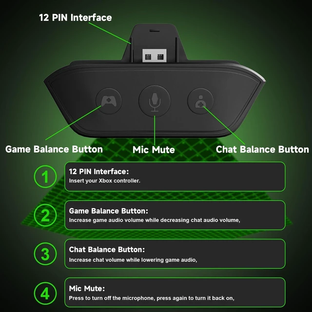 Alt view image 3 of 5 - Dinosoo Wireless Bluetooth Headset for Gaming, 3D Surround Sound, Game/Chat Balance, Mic Mute, Foldable Design, Long Battery Life Works with Xbox One/Series X/S, PS5, PC, Mac, NS
