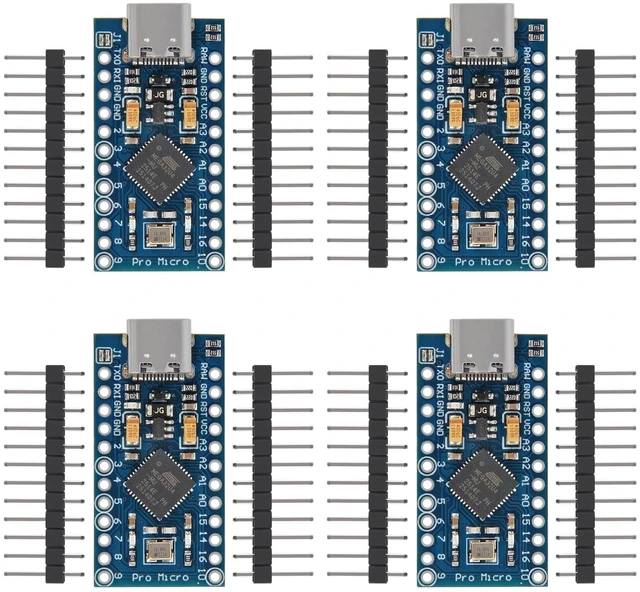 Main image of 4Pcs Atmega32U4 Type-C Pro Micro 5V 16MHz Module Board Programming USB C Development Board Micro Controller for Arduino IDE
