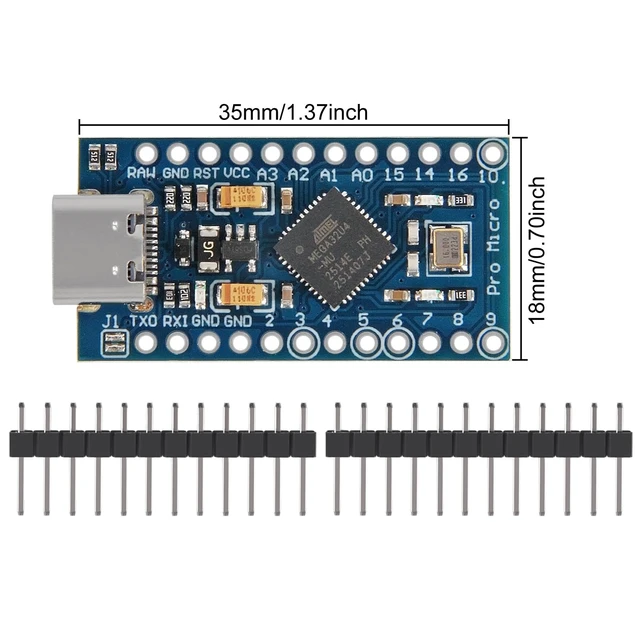 Alt view image 5 of 5 - 4Pcs Atmega32U4 Type-C Pro Micro 5V 16MHz Module Board Programming USB C Development Board Micro Controller for Arduino IDE