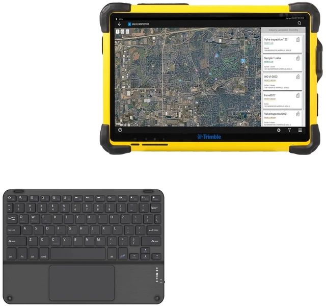 Main image of BoxWave Keyboard Compatible with Trimble T10 - SlimKeys Bluetooth Keyboard with Trackpad, Portable Slim TouchPad - Jet Black
