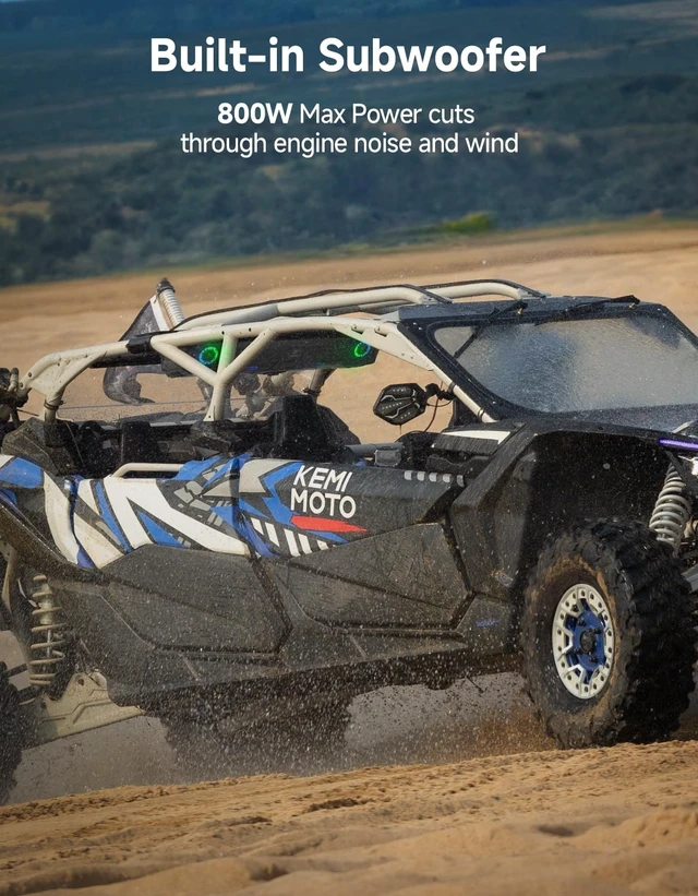 Alt view image 5 of 5 - KEMIMOTO Midnight 90 UTV Sound System Compatible with X3 MAX, RZR