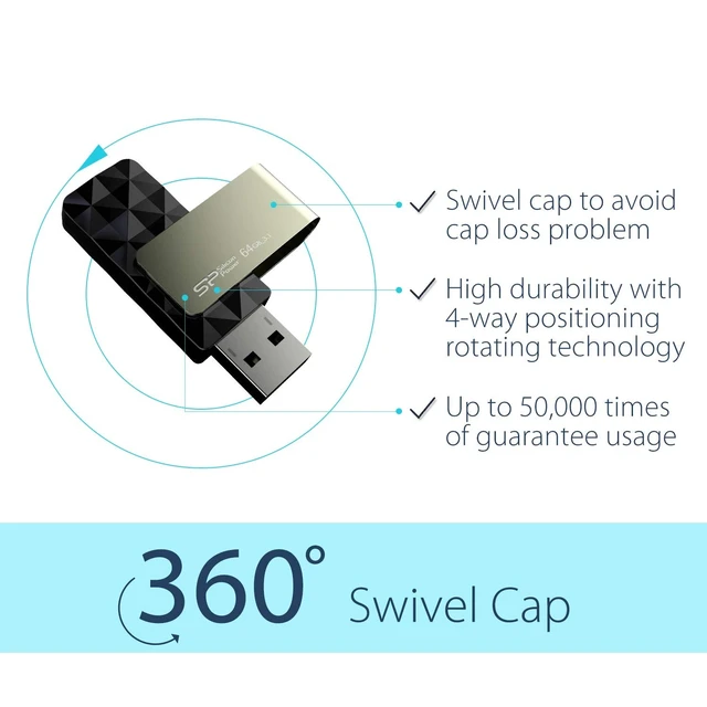 Alt view image 4 of 5 - Silicon Power 5-Pack 64GB USB 3.2 Gen1 (USB 3.0) USB Flash Drive Blaze B30