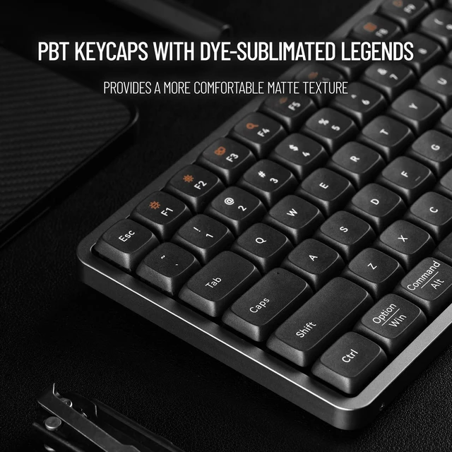 Alt view image 5 of 5 - Flow 100 Keys Low-Profile Mechanical Keyboard, All-Aluminum Body (Black)