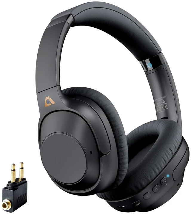 Main image of YMOO Bluetooth 5.2 Hybrid Active Noise Cancelling Headphones for Airplane Travel, Wired and Wireless ANC Headphones, 80H Playtime Over Ear Headphones, Bluetooth Headset with Mic for Adults