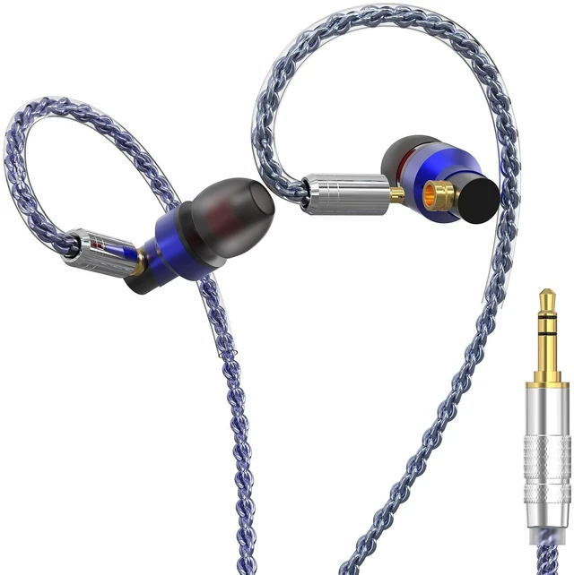 Main image of GUAEIMO G8M3B2U Dynamic Driver IEM Earphones with Detachable MMCX Cable - HiFi in-Ear Monitors with 8-Core Braided Wire and 3.5mm Plug for Audiophiles and Daily Listening Blue Black