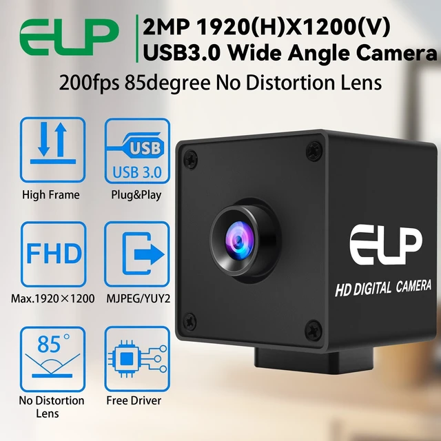 Alt view image 2 of 5 - ELP High Speed Global Shutter USB3.0 Camera, 720P/200fps, 1200P/120fps, USB3.0/2.0 20Pin Wide Angle 83degree Cameras for Windows, Linux, Mac, Pi, Fast Frame AR0234 Webcam for PC Laptop Jetson Nano
