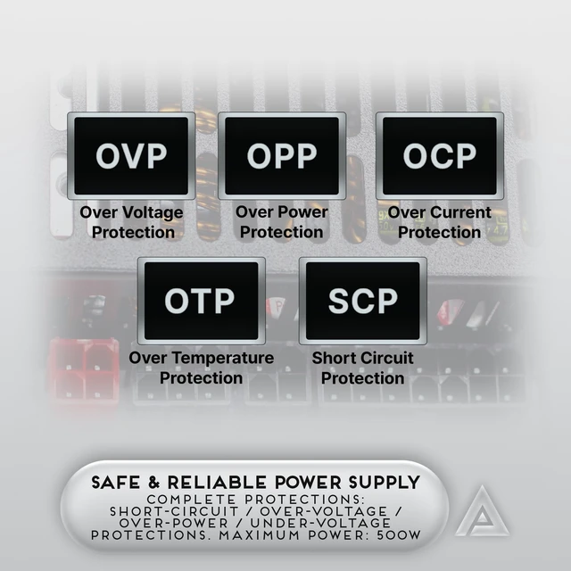 Alt view image 5 of 5 - Apevia ITX-PFC500W Fully Modular ITX 500W Power Supply, Active PFC 90-264V