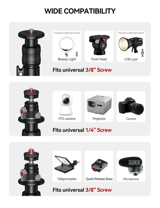 Alt view image 4 of 5 - IFOOTAGE Projector Stand Extension Kit with Universal Mount Adapter