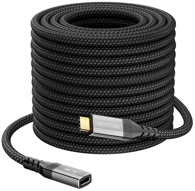 Main image of HOTUTUKI Long USB c Extension Cable 33FT, 5Gbps,60W,4K Video Output, Nylon Braided,USB3.0 Type C Extender Cord Male to Female Compatible with,Monitor,SSD