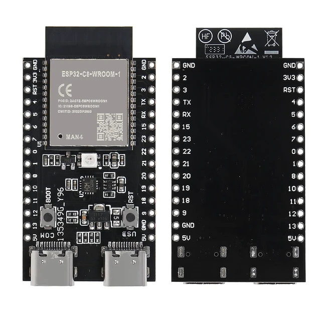 Alt view image 2 of 5 - 5Pcs ESP32-C6-1 ESP32 C6 ESP32-C6-1-N4 Development Board ESP32-C6-DevKitM-1 Dual Core Type-C Board MCU Module Integrates Complete Wi-Fi and BLE for Internet of Things