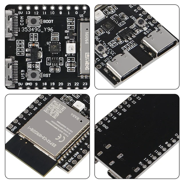 Alt view image 3 of 5 - 5Pcs ESP32-C6-1 ESP32 C6 ESP32-C6-1-N4 Development Board ESP32-C6-DevKitM-1 Dual Core Type-C Board MCU Module Integrates Complete Wi-Fi and BLE for Internet of Things