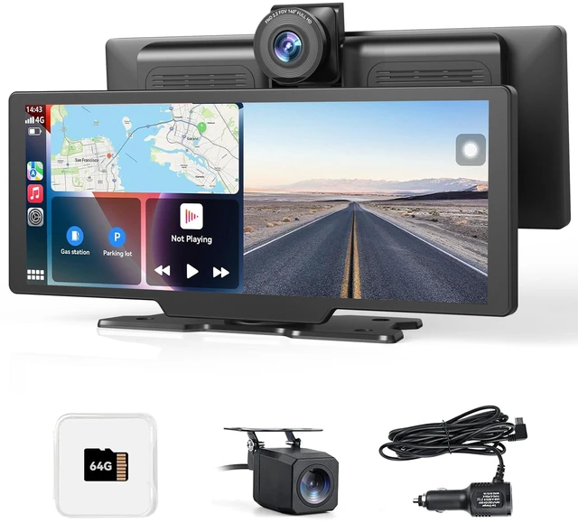 Main image of 10.5" Wireless Carplay Screen for Apple CarPlay&Android Auto,4K Dash Camera