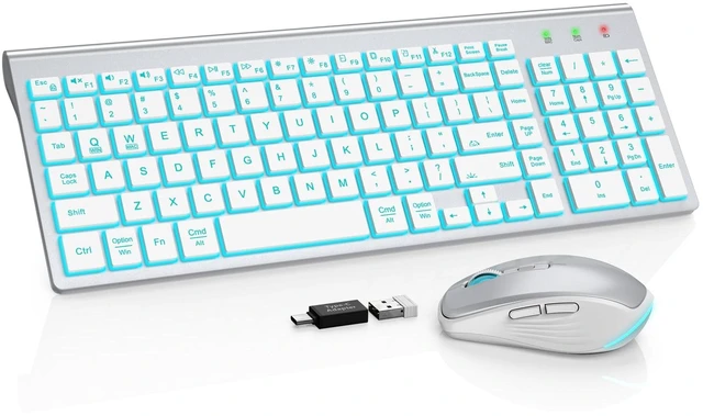 Main image of SABLUTE Wireless Keyboard and Mouse Combo, Compact Backlit Scissor Keys