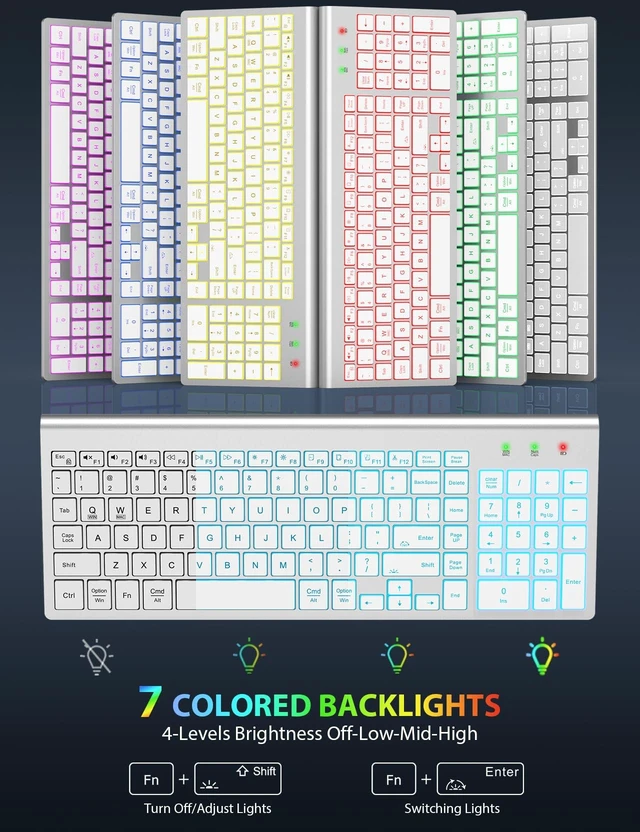 Alt view image 3 of 5 - SABLUTE Wireless Keyboard and Mouse Combo, Compact Backlit Scissor Keys