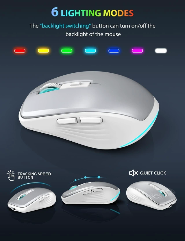Alt view image 4 of 5 - SABLUTE Wireless Keyboard and Mouse Combo, Compact Backlit Scissor Keys