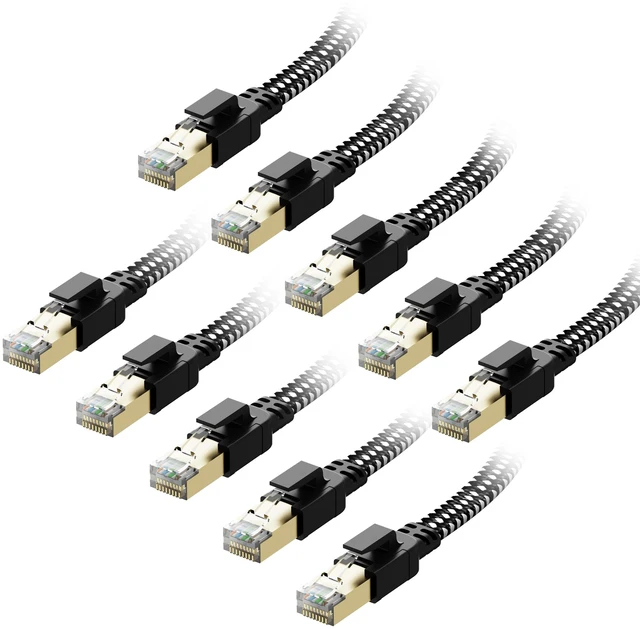 Main image of Orbram Cat 8 Ethernet Cable 5ft 10-Pack Braided, 40Gbps 2000MHz High Speed