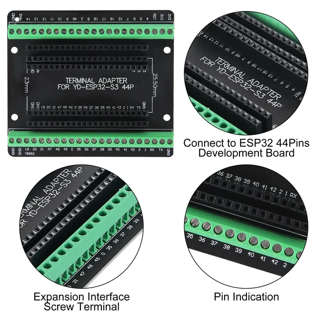 Alt view image 4 of 5 - 3Set ESP32 S3 N16R8 Kit with 16MB Flash 8MB PSRAM ESP32-S3 44pin Expansion Boards Terminals Compatible with Arduino IDE MicroPython