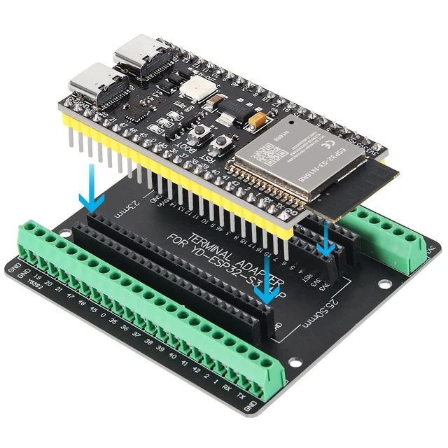 Alt view image 2 of 5 - 3Set ESP32 S3 N16R8 Kit with 16MB Flash 8MB PSRAM ESP32-S3 44pin Expansion Boards Terminals Compatible with Arduino IDE MicroPython
