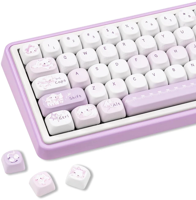 Main image of COOMICKEY PBT Keycaps Pink Sheep Cute MX Switch MOA Key Cap