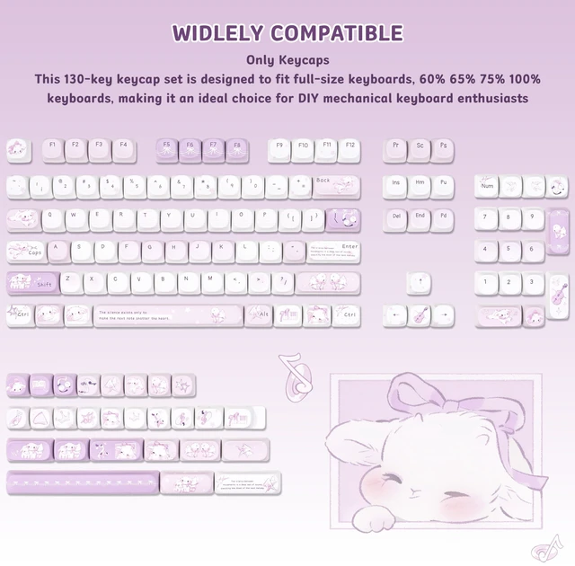 Alt view image 2 of 5 - COOMICKEY PBT Keycaps Pink Sheep Cute MX Switch MOA Key Cap