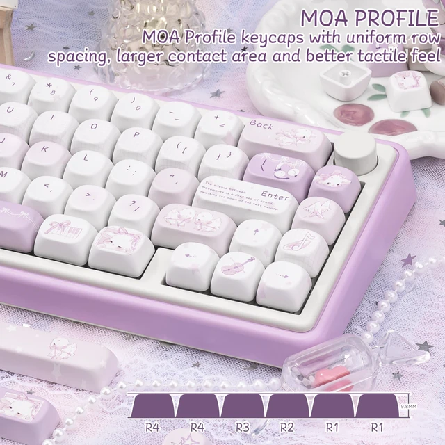 Alt view image 5 of 5 - COOMICKEY PBT Keycaps Pink Sheep Cute MX Switch MOA Key Cap
