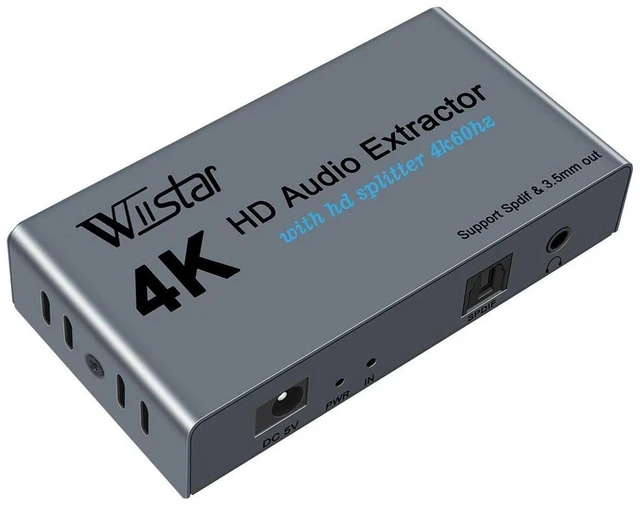 Main image of Wiistar 4K HDMI Audio Extractor HDMI Splitter 1x2 4K60Hz with Audio Out