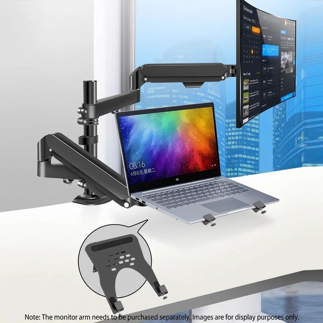 Alt view image 2 of 5 - HILLPORT Laptop Mount Tray for Monitor Arm, 19.8 lbs, 10-18.3 Inch