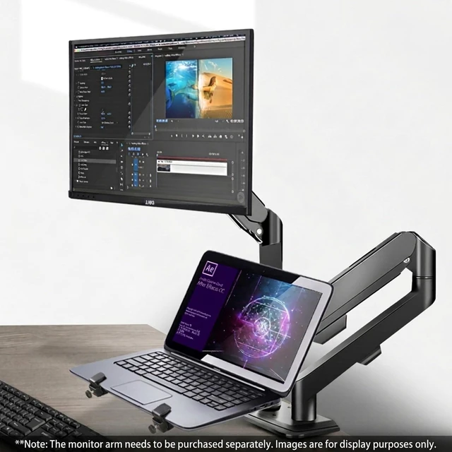 Alt view image 3 of 5 - HILLPORT Laptop Mount Tray for Monitor Arm, 19.8 lbs, 10-18.3 Inch