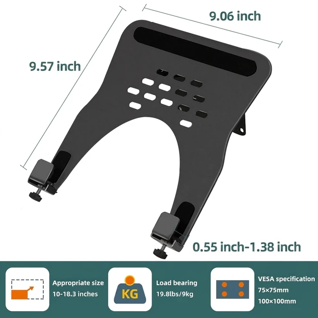 Alt view image 4 of 5 - HILLPORT Laptop Mount Tray for Monitor Arm, 19.8 lbs, 10-18.3 Inch