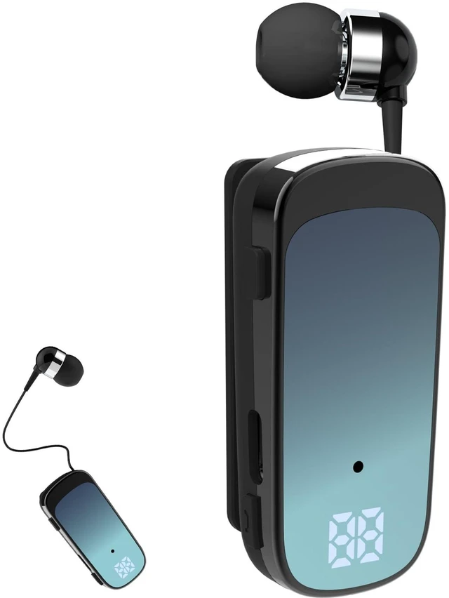 Main image of FashionLive Retractable Wireless Headset Headphone Stereo Earphone V5.0 Noise Cancelling Mic Clip on Earpiece Comfortable HandsFree Headset 20Hrs Talking Time Sports Business Trucker Driver Ear
