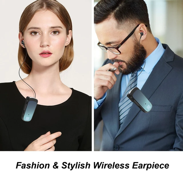 Alt view image 3 of 5 - FashionLive Retractable Wireless Headset Headphone Stereo Earphone V5.0 Noise Cancelling Mic Clip on Earpiece Comfortable HandsFree Headset 20Hrs Talking Time Sports Business Trucker Driver Ear