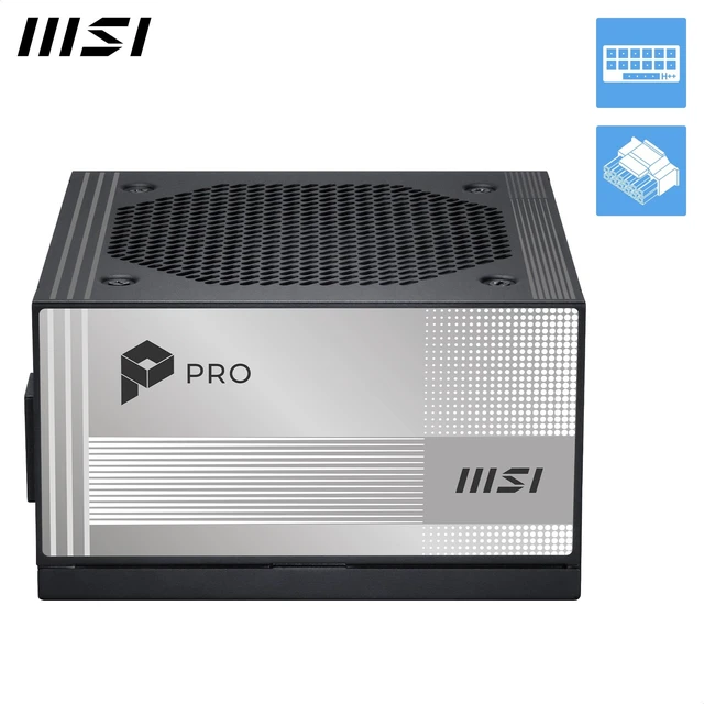 Alt view image 2 of 5 - MSI PRO A1000PL PCIE5, Fully Modular Gaming 1000W Power Supply, 80+ Platinum, 12V-2x6 Cables, Server-Grade Capacitor, ATX 3.1 & PCIe 5.1 Ready, Low-Noise, Embossed Jacket Cables, 7 Year Warranty