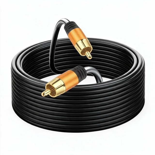 Main image of YOTETION Digital Coaxial 100FT Audio Cable,1RCA Male to 1RCA Male Subwoofer Cable RCA Video Cable for Subwoofer, Home Theater, Video/Audio Subwoofer Rear View Parking Camera