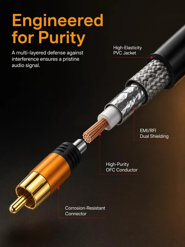 Alt view image 3 of 5 - YOTETION Digital Coaxial 100FT Audio Cable,1RCA Male to 1RCA Male Subwoofer Cable RCA Video Cable for Subwoofer, Home Theater, Video/Audio Subwoofer Rear View Parking Camera