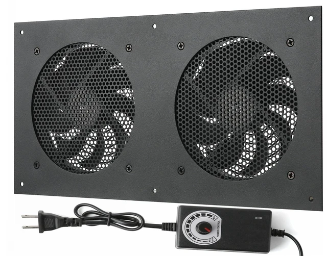 Main image of Nalle Quiet Cooling Fan System 12" with 10 Speed Control,Cabinets Fan for Home Theater AV Cabinets Plant House Pet Kennel Greenhouse Cooling- 2 Pack Fan Integration