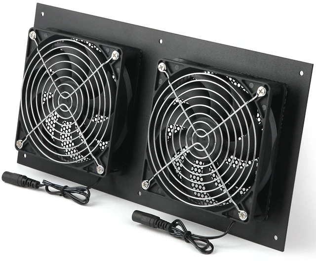 Alt view image 3 of 5 - Nalle Quiet Cooling Fan System 12" with 10 Speed Control,Cabinets Fan for Home Theater AV Cabinets Plant House Pet Kennel Greenhouse Cooling- 2 Pack Fan Integration