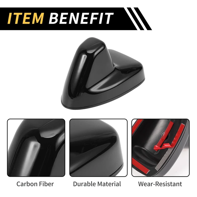 Alt view image 4 of 5 - REPAIROCK 1 Pc Shark Fin Shape Roof Antenna Cover Trims for Toyota Tundra 2014-2021 Roof Aerial Base Cover Trim ABS Black