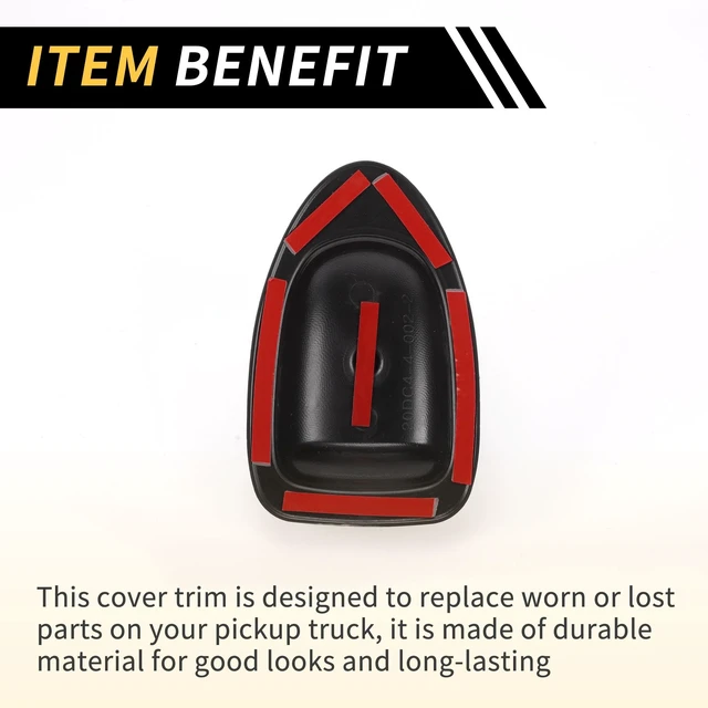 Alt view image 5 of 5 - REPAIROCK 1 Pc Shark Fin Shape Roof Antenna Cover Trims for Toyota Tundra 2014-2021 Roof Aerial Base Cover Trim ABS Black